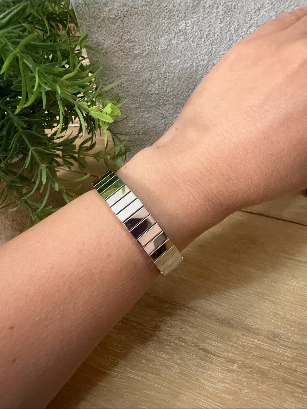 Classic Silver Stretch Link Bracelet - Women's Jewelry